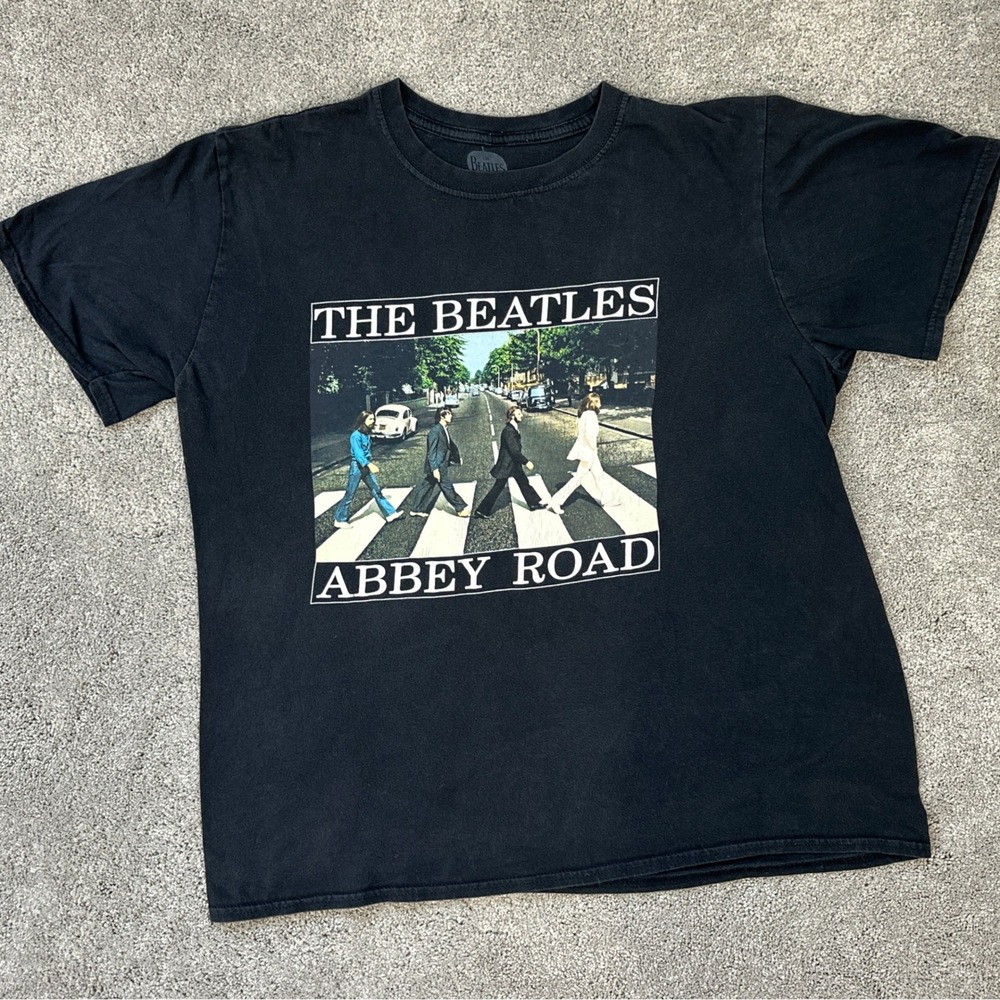 The Beatles Abbey Road Graphic T-Shirt Mens L Black Excellent